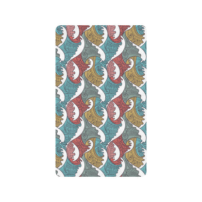 Tribal Wave Pattern Print Rubber Doormat