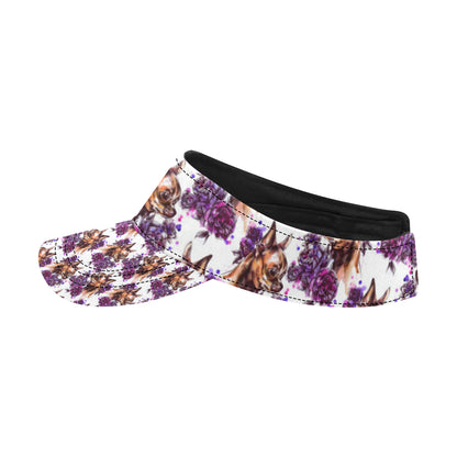 Chihuahua Purple Floral Unisex Sun Visor