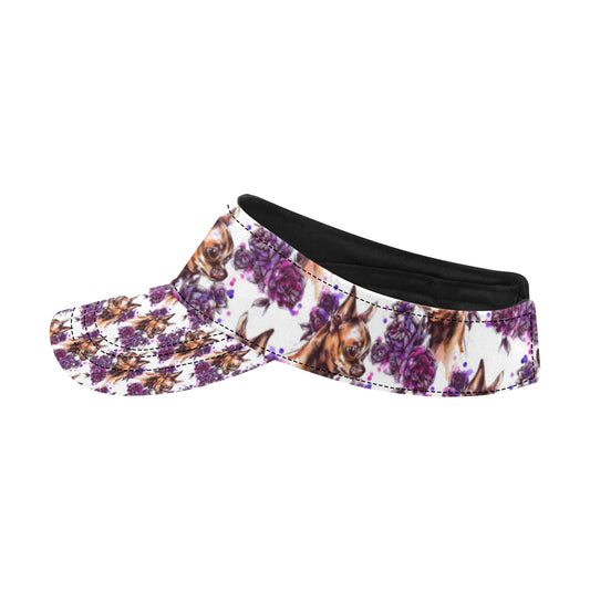 Chihuahua Purple Floral Unisex Sun Visor