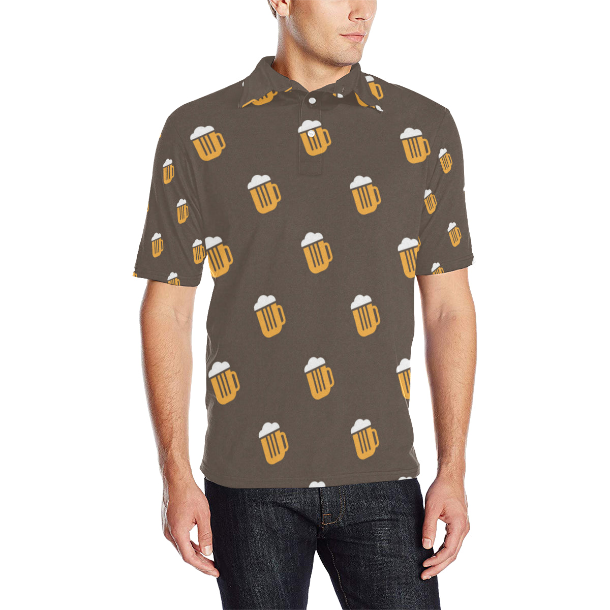 Beer Pattern Print Design 01 Men Polo Shirt