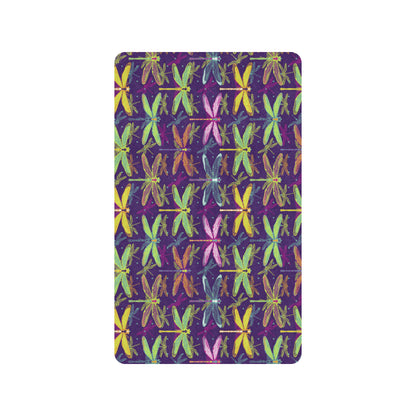 Dragonfly Neon Color Print Pattern Rubber Doormat