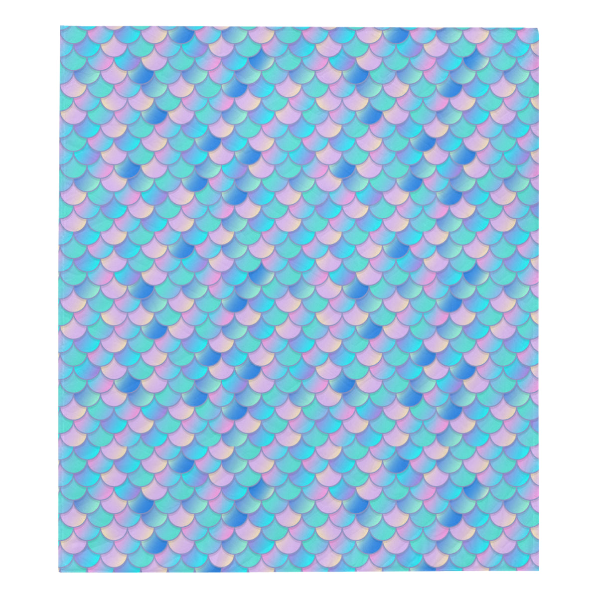 Mermaid Scales Pastel Pattern Print Design 07 Premium Quilt