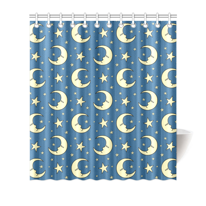 Moon Night Pattern Print Design 03 Shower Curtain