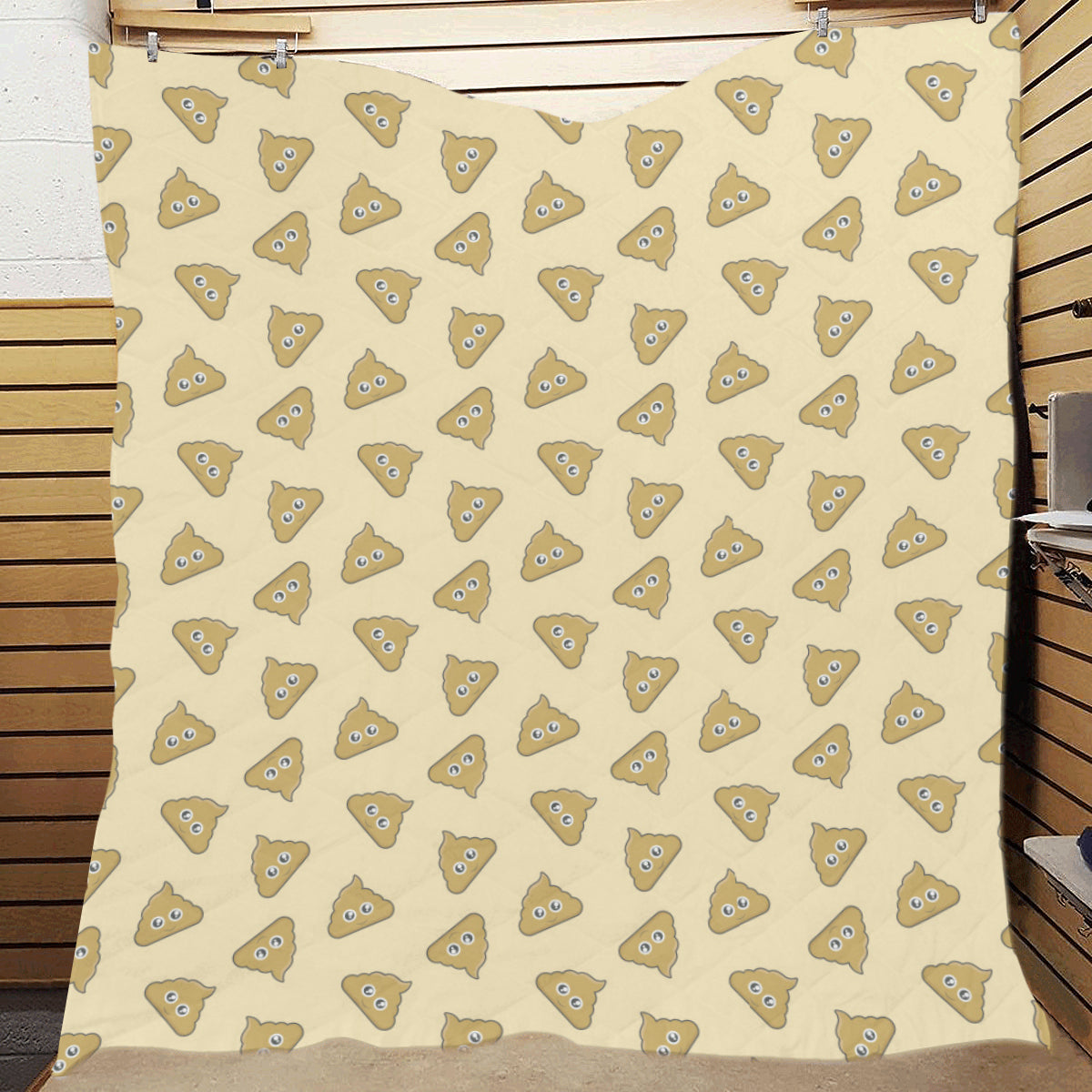 Poop Emoji Pattern Print Design A02 Premium Quilt