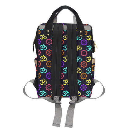 Chakra OM Print Pattern Diaper Bag Backpack