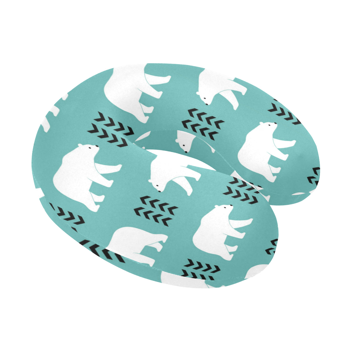 Polar Bear Pattern Print Design A05 U-Shaped Travel Neck Pillow