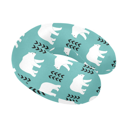 Polar Bear Pattern Print Design A05 U-Shaped Travel Neck Pillow