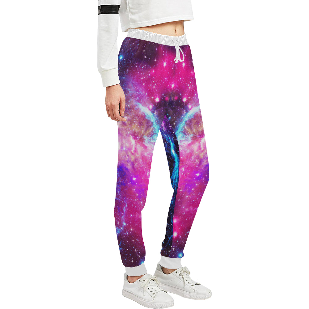 Galaxy Night Purple Space Print Unisex Sweatpants