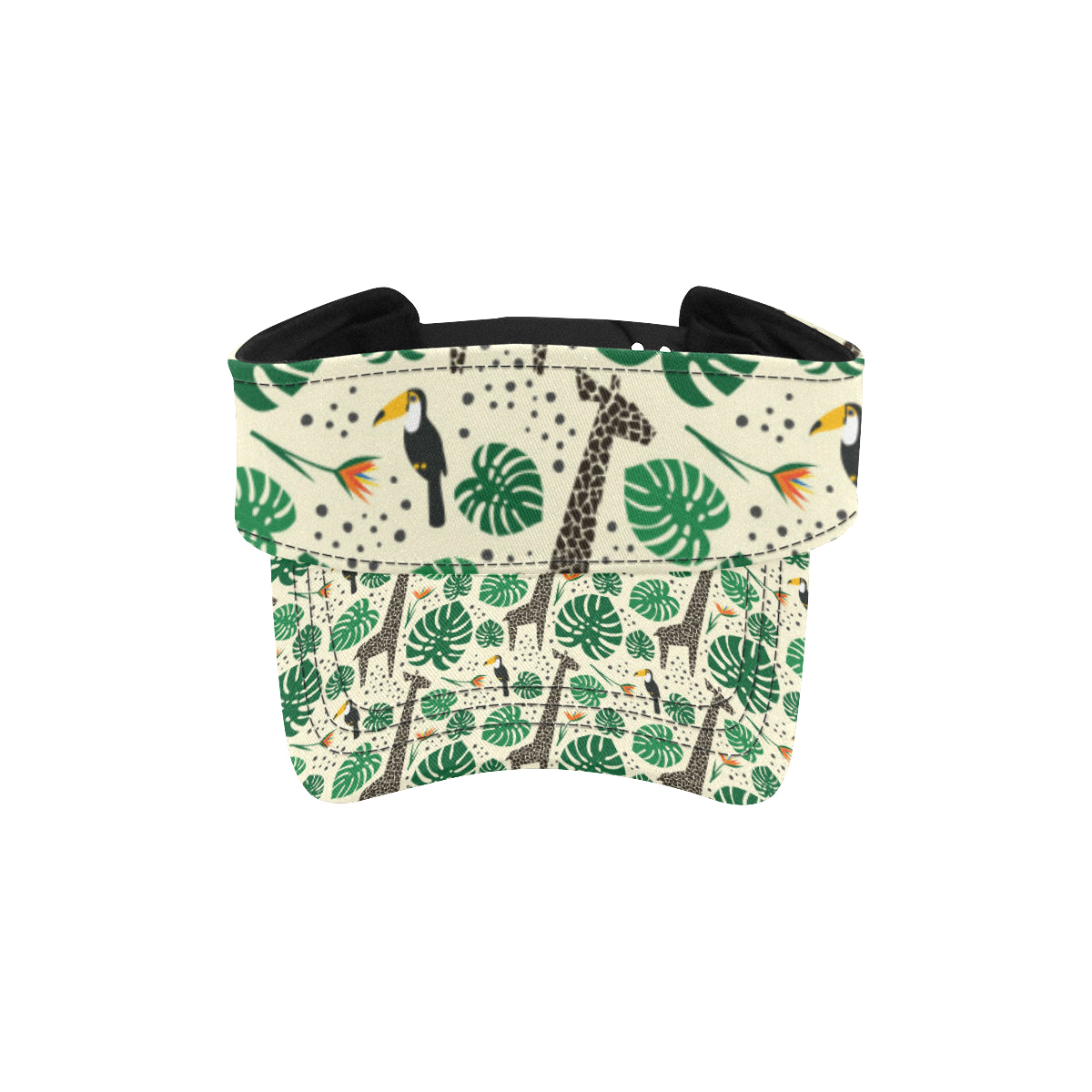 Rainforest Giraffe Pattern Print Design A02 Unisex Sun Visor