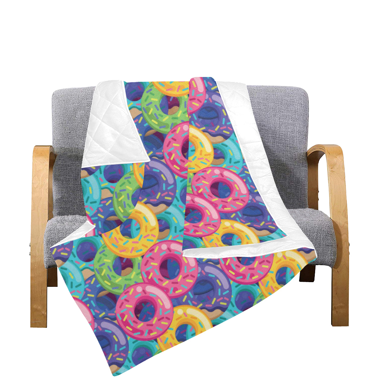 Donut Pattern Print Design DN010 Premium Quilt