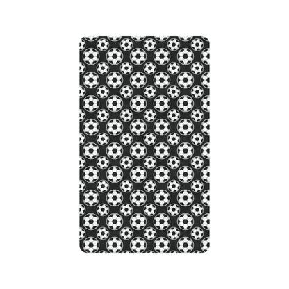 Soccer Ball Black Print Pattern Rubber Doormat