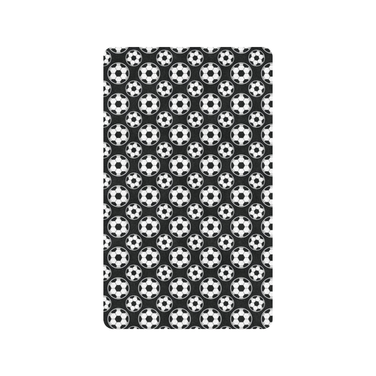 Soccer Ball Black Print Pattern Rubber Doormat