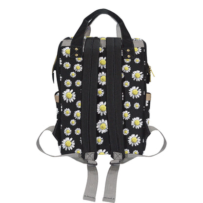 Daisy Pattern Print Design DS01 Diaper Bag Backpack