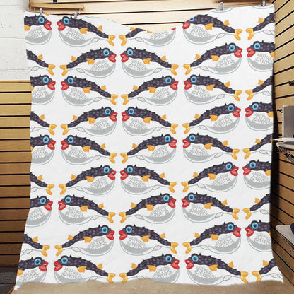 Fugu Pattern Print Design 03 Premium Quilt