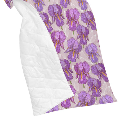 Iris Pattern Print Design IR05 Premium Quilt