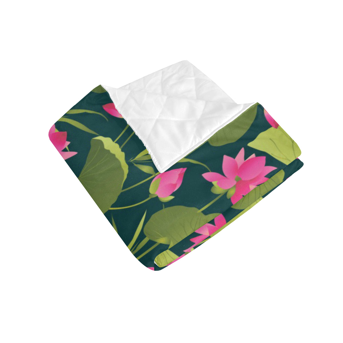 Water Lily Pattern Print Design WL09 Premium Quilt