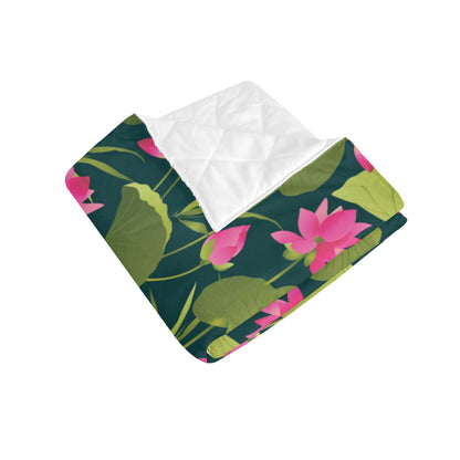 Water Lily Pattern Print Design WL09 Premium Quilt