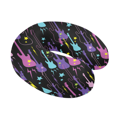 Electric Guitar Pattern Print Design 02 U-Shaped Travel Neck Pillow