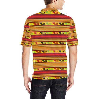 Mexican Blanket Ornament Print Pattern Men Polo Shirt