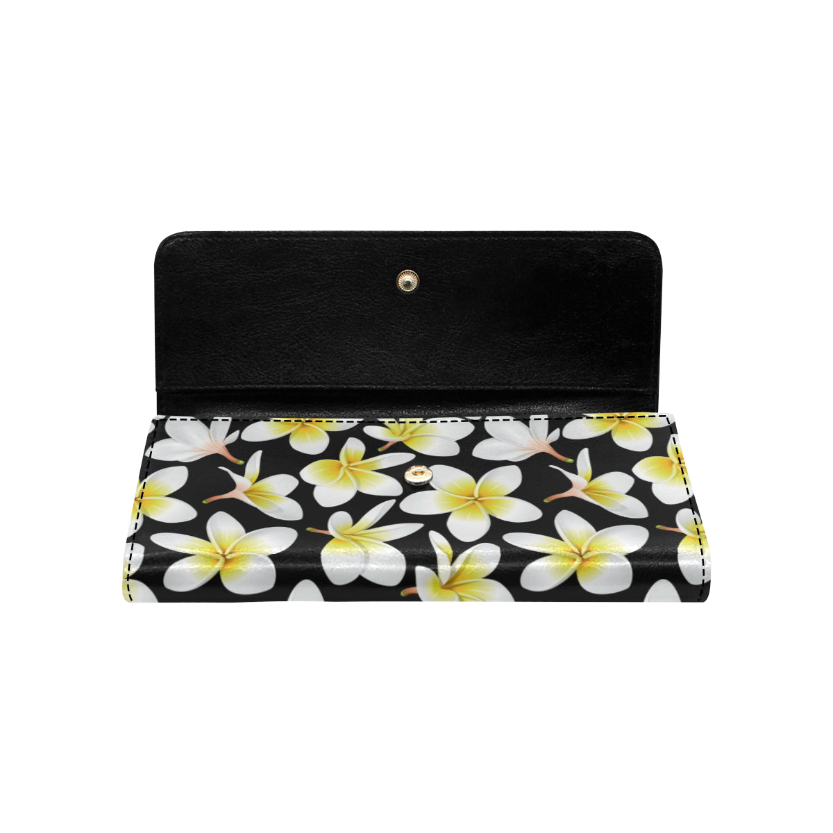 Yellow Plumeria Hawaiian Flowers Women's Trifold Wallet