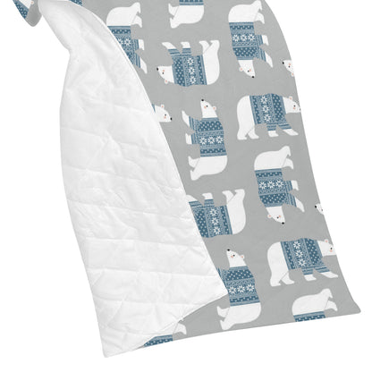 Polar Bear Pattern Print Design A03 Premium Quilt
