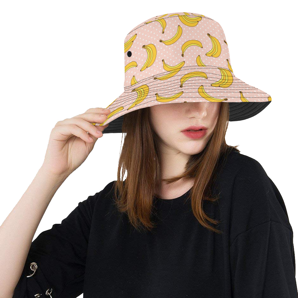 Banana Pattern Print Design BA06 Unisex Bucket Hat