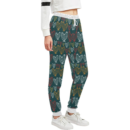 Rooster Hand Draw Design Unisex Sweatpants