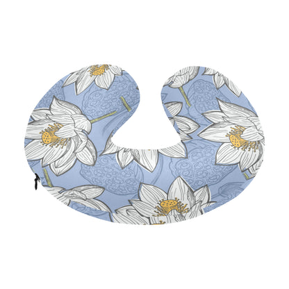 Lotus Pattern Print Design 04 U-Shaped Travel Neck Pillow