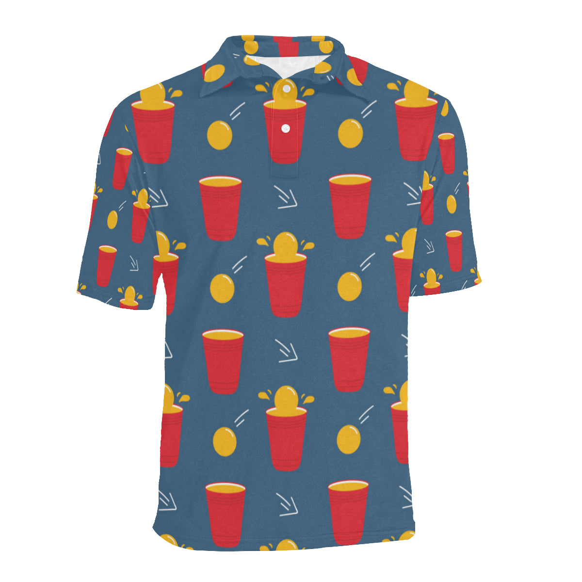 Beer Pong Pattern Print Design 02 Men Polo Shirt