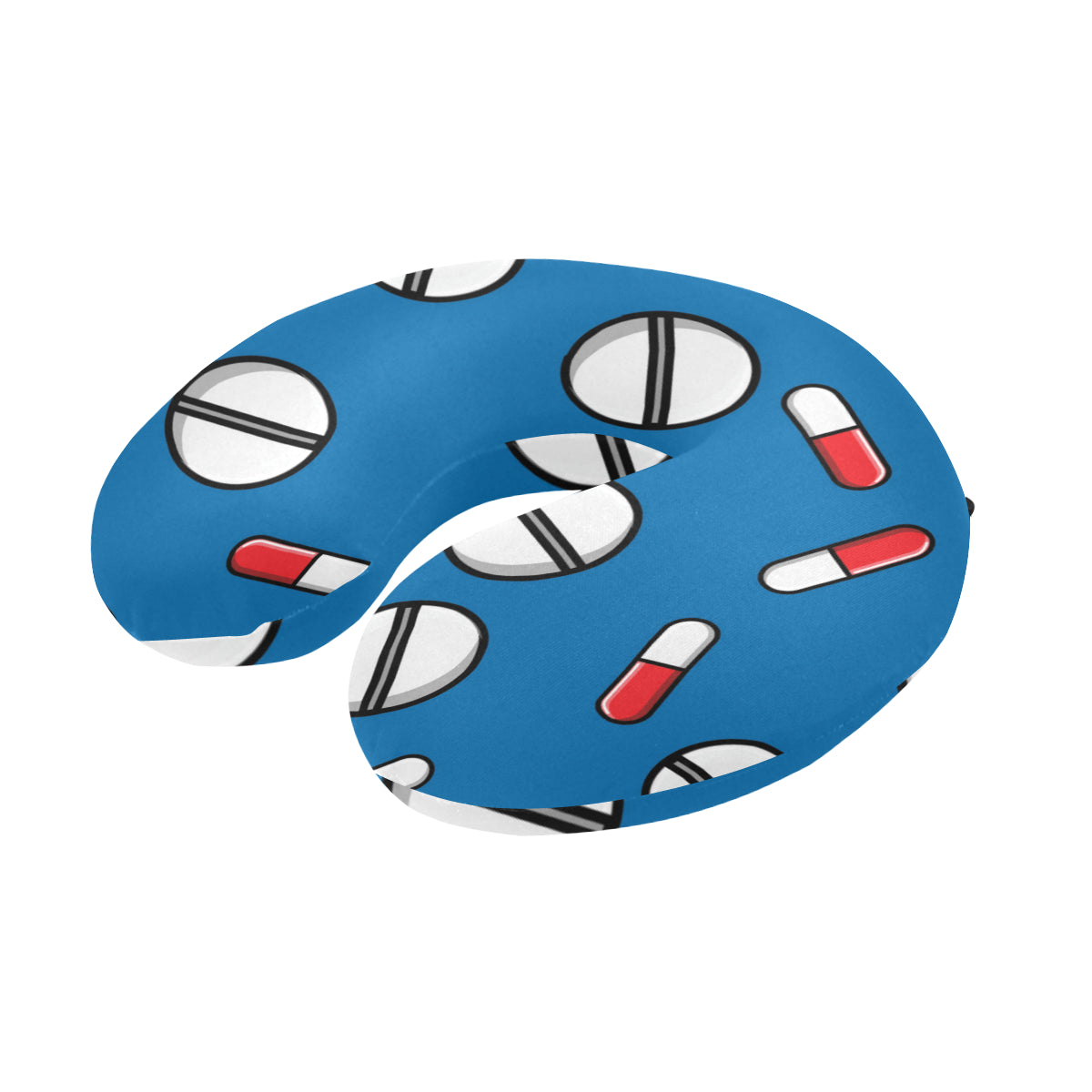 Pill Pattern Print Design A05 U-Shaped Travel Neck Pillow