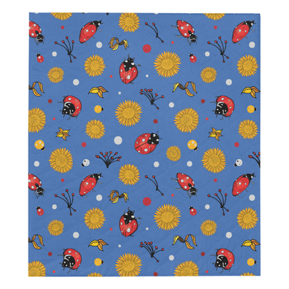 Ladybug Pattern Print Design 05 Premium Quilt