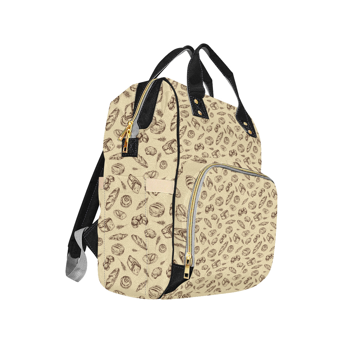 Bread Pattern Print Design 04 Diaper Bag Backpack