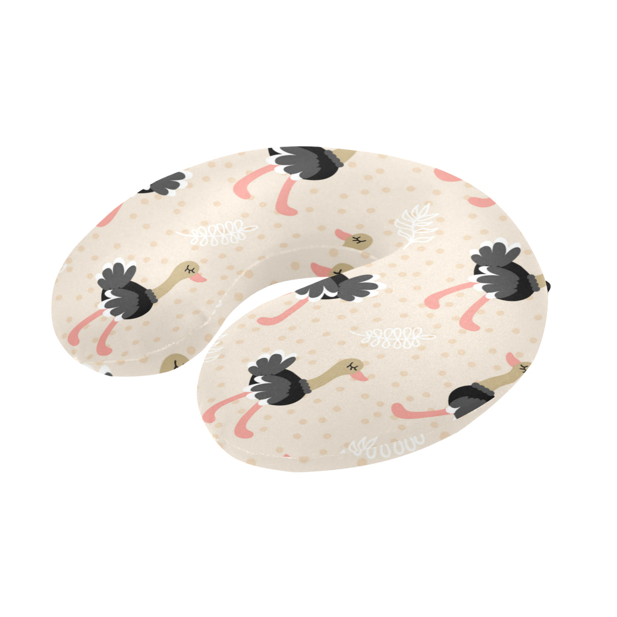 Ostrich Pattern Print Design 02 U-Shaped Travel Neck Pillow