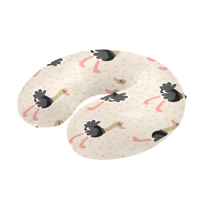 Ostrich Pattern Print Design 02 U-Shaped Travel Neck Pillow