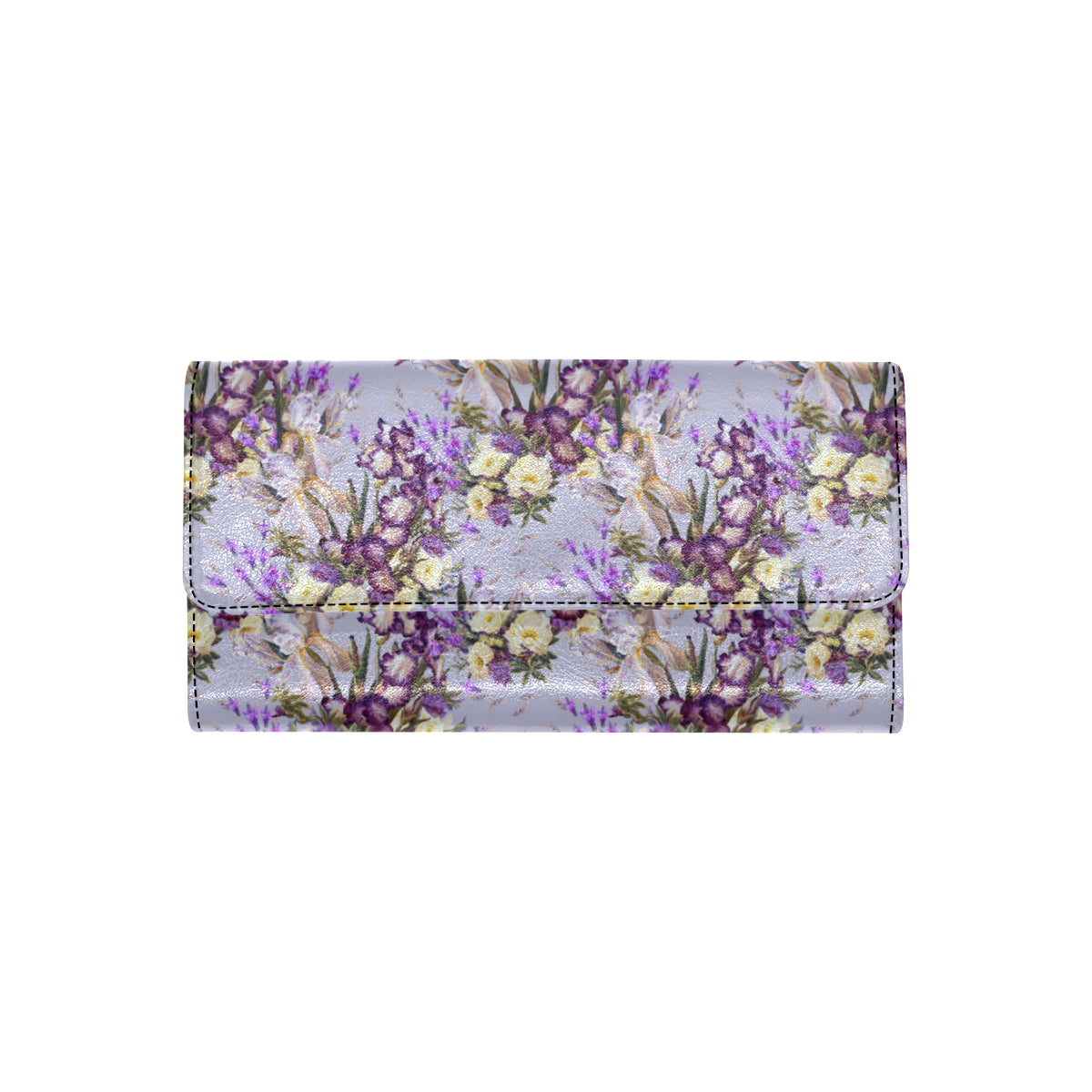 Iris Pattern Print Design IR07 Women's Trifold Wallet