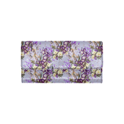 Iris Pattern Print Design IR07 Women's Trifold Wallet