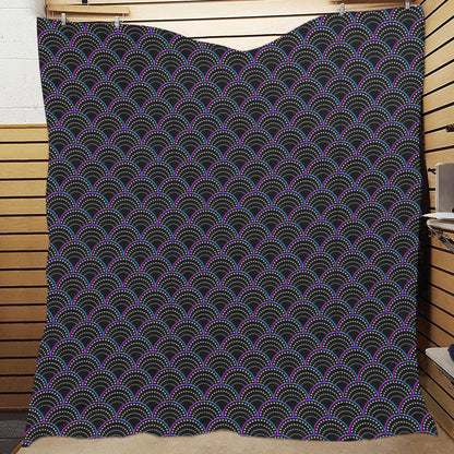 Mermaid Pattern Print Design 09 Premium Quilt