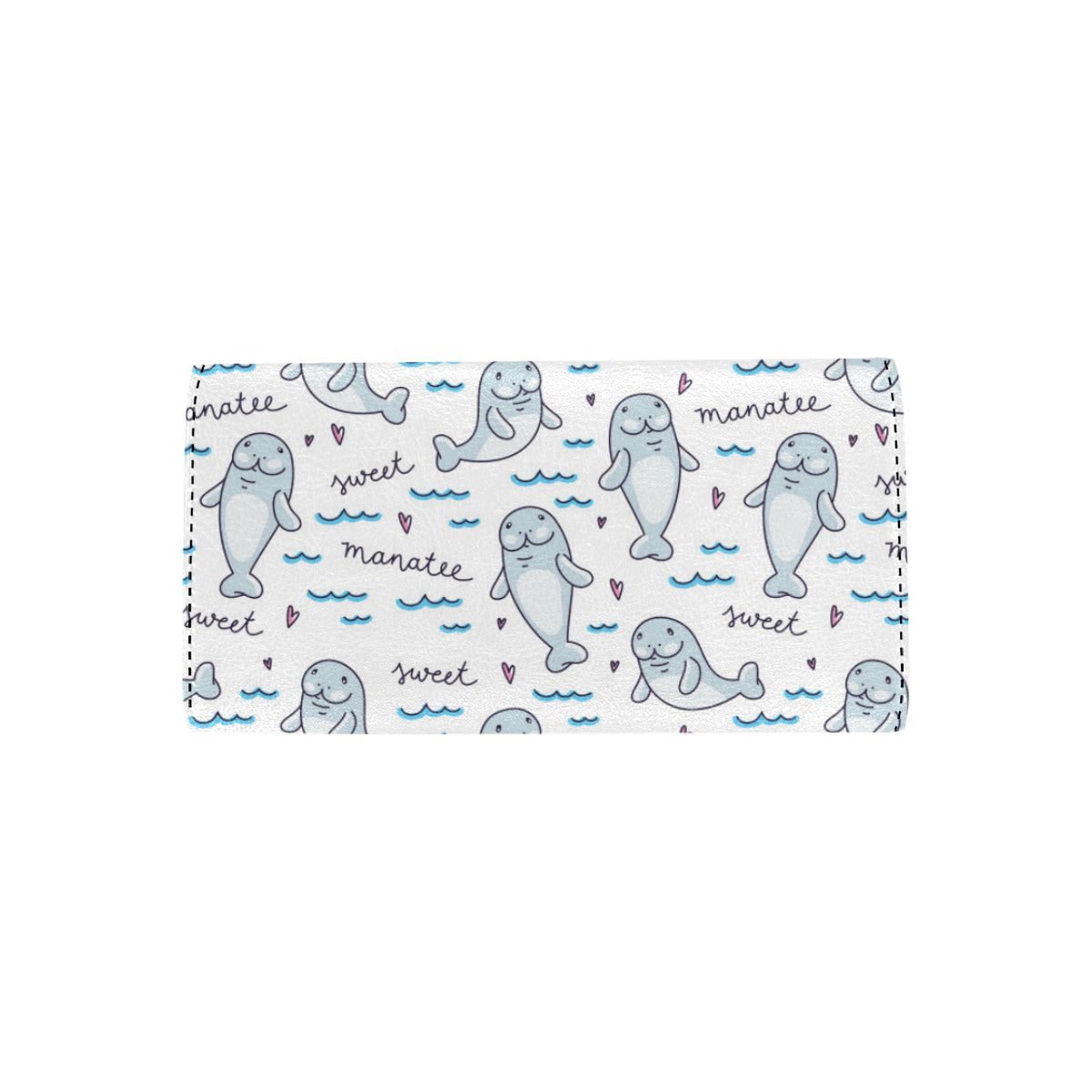 Manatee Baby Pattern Print Design 03 Women's Trifold Wallet
