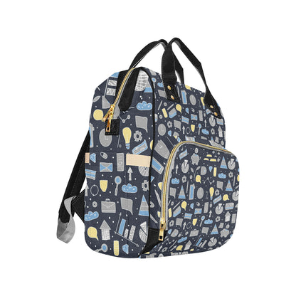 Accounting Financial Pattern Print Design 04 Diaper Bag Backpack