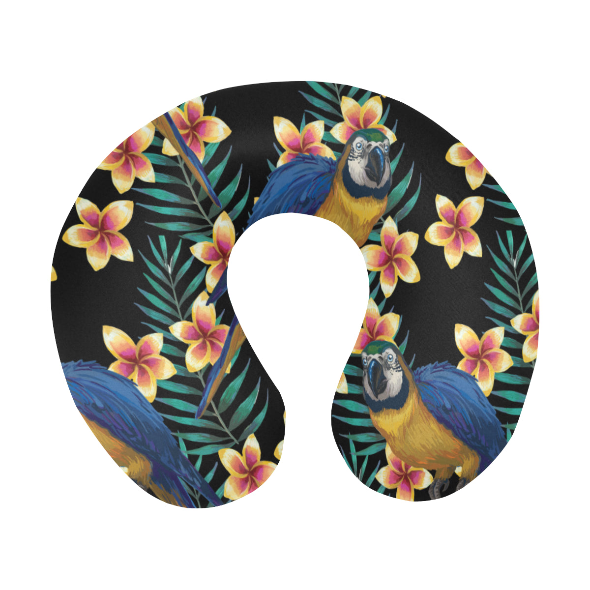 Macaw Pattern Print Design 01 U-Shaped Travel Neck Pillow
