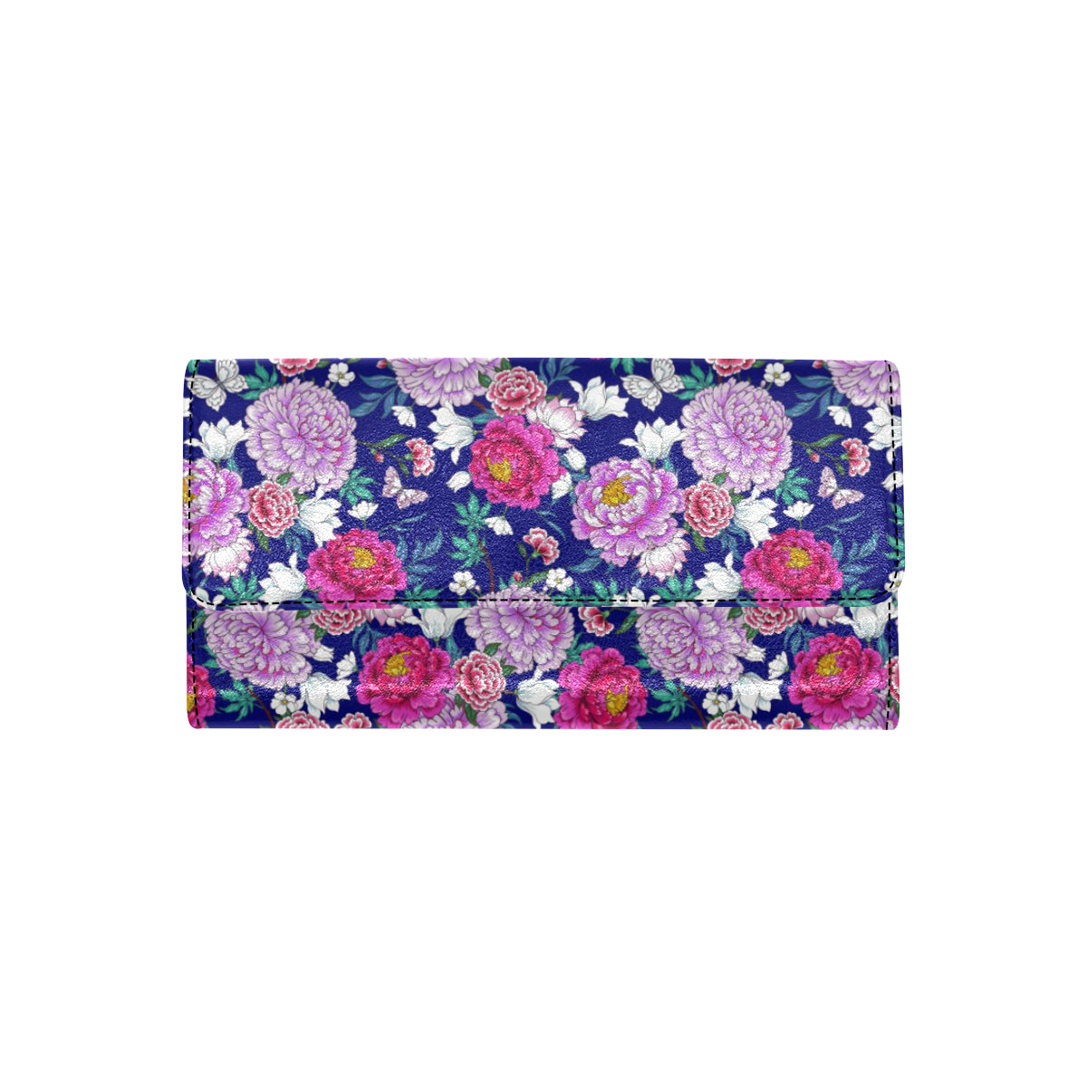Dahlia Pattern Print Design DH013 Women's Trifold Wallet