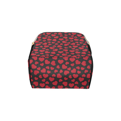 Heart Red Pattern Print Design HE01 Diaper Bag Backpack