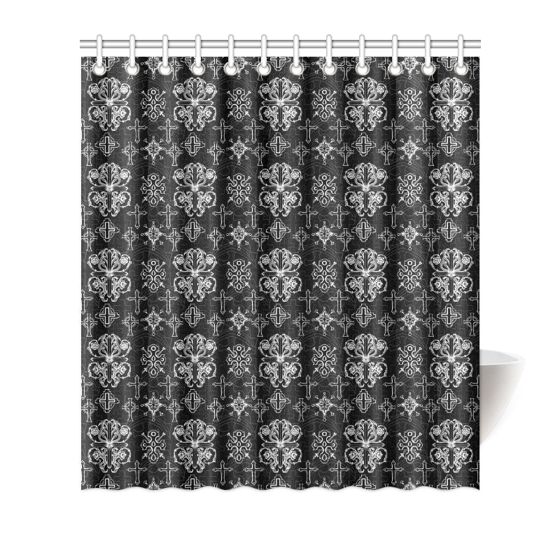 Cross Pattern Print Design 04 Shower Curtain