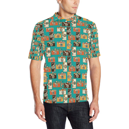 Camera Pattern Print Design 02 Men Polo Shirt