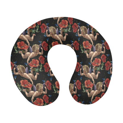 Cupid Pattern Print Design 05 U-Shaped Travel Neck Pillow