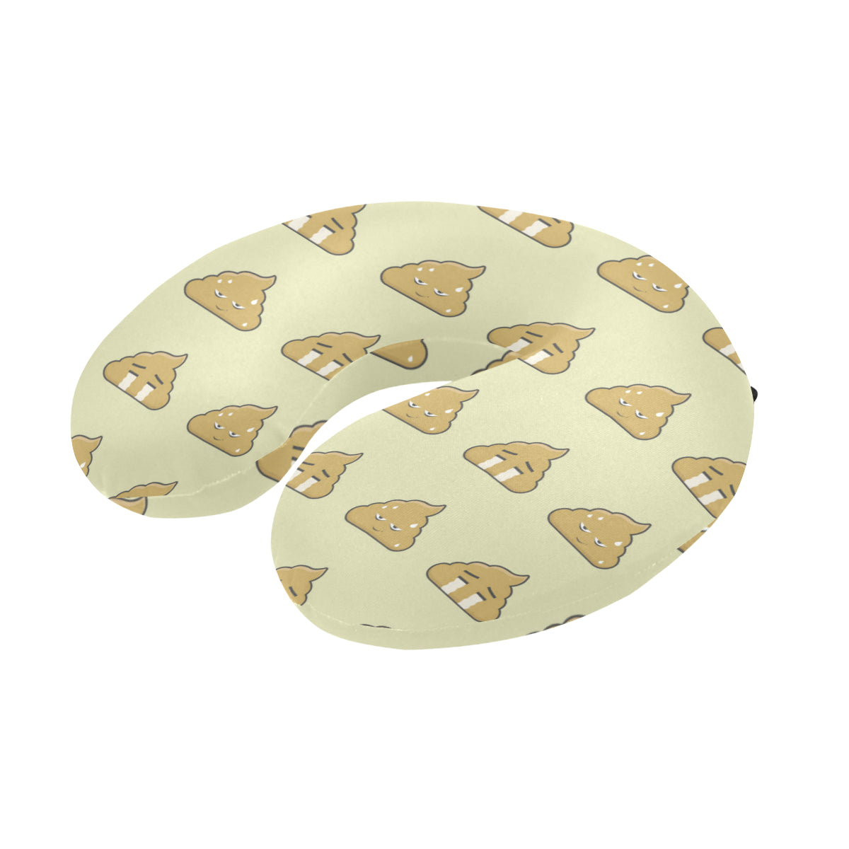 Poop Emoji Pattern Print Design A04 U-Shaped Travel Neck Pillow