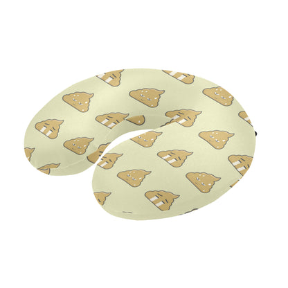 Poop Emoji Pattern Print Design A04 U-Shaped Travel Neck Pillow
