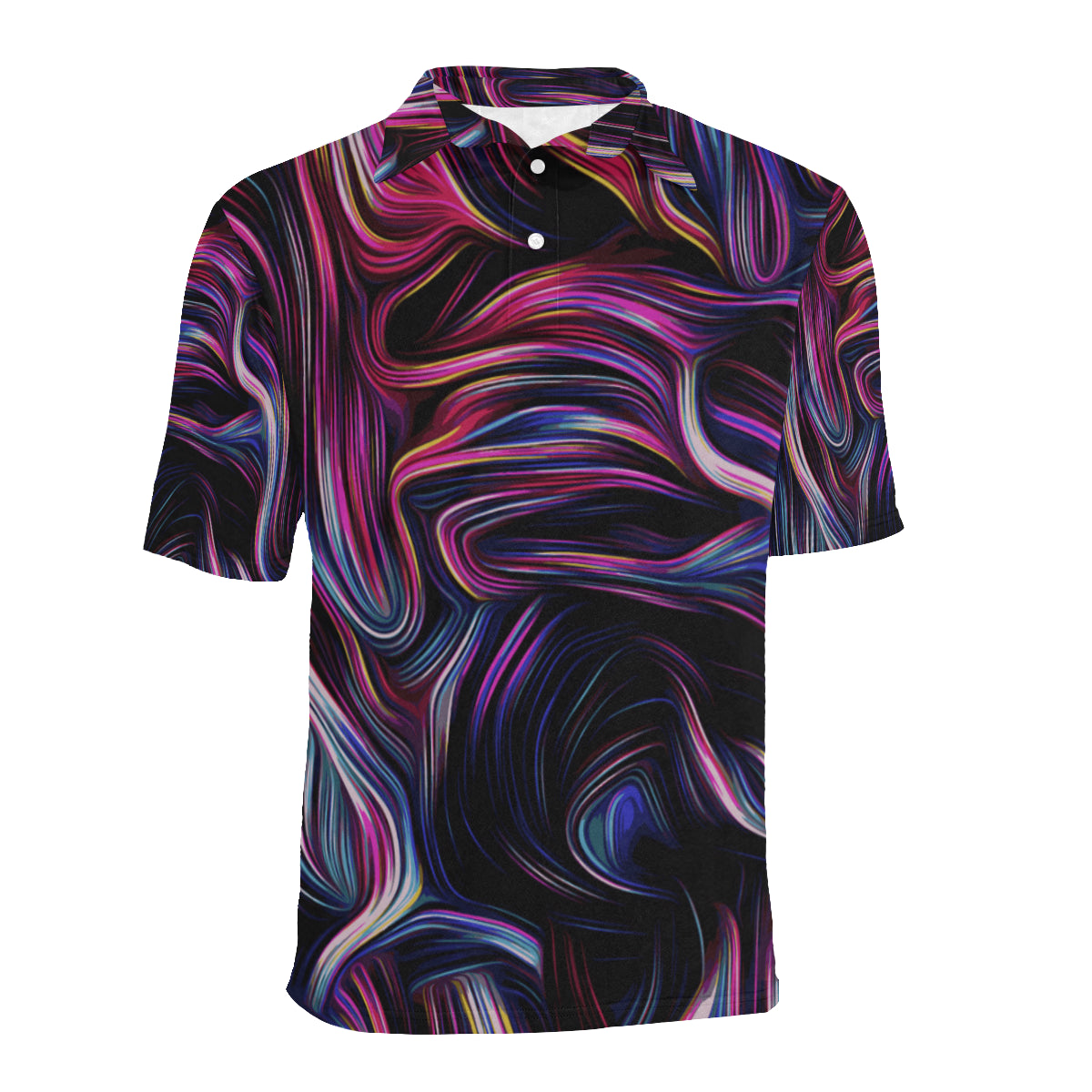 Liquid Pattern Print Design 01 Men Polo Shirt