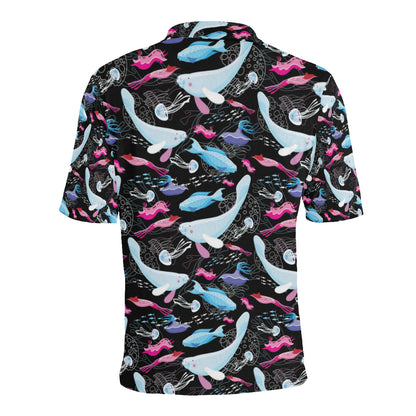 Manatee Pattern Print Design 02 Men Polo Shirt