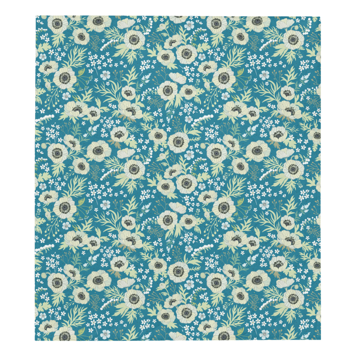 Anemone Pattern Print Design 01 Premium Quilt
